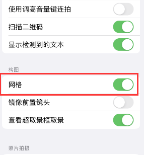 德令哈苹果手机维修网点分享iPhone如何开启九宫格构图功能